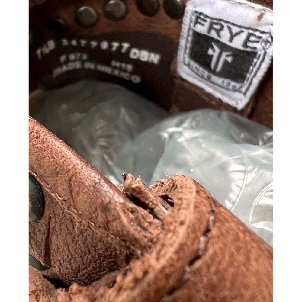 Frye Leather Boots Size 7.5 B Diana Studded Western Ankle Boots Brown 3477977 - Picture 6 of 6